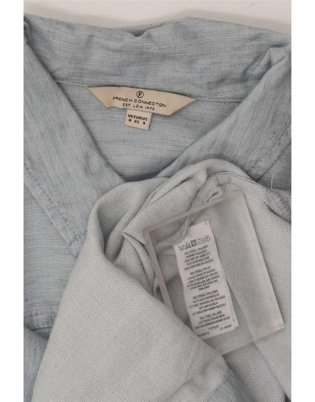 French Connection Womens Shirt Dress UK 8 Small Blue Lyocell