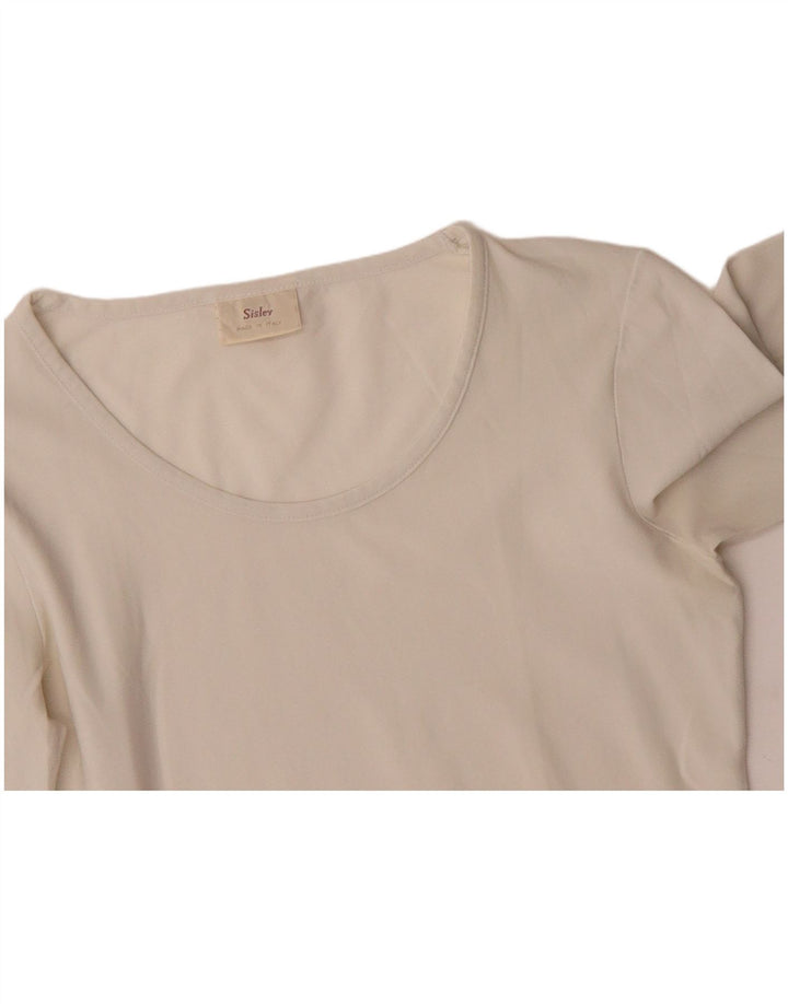 SISLEY Womens Top Long Sleeve UK 10 Small White