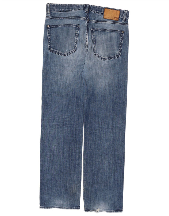 Hugo Boss Mens Stretch Straight Jeans W34 L29 Blue