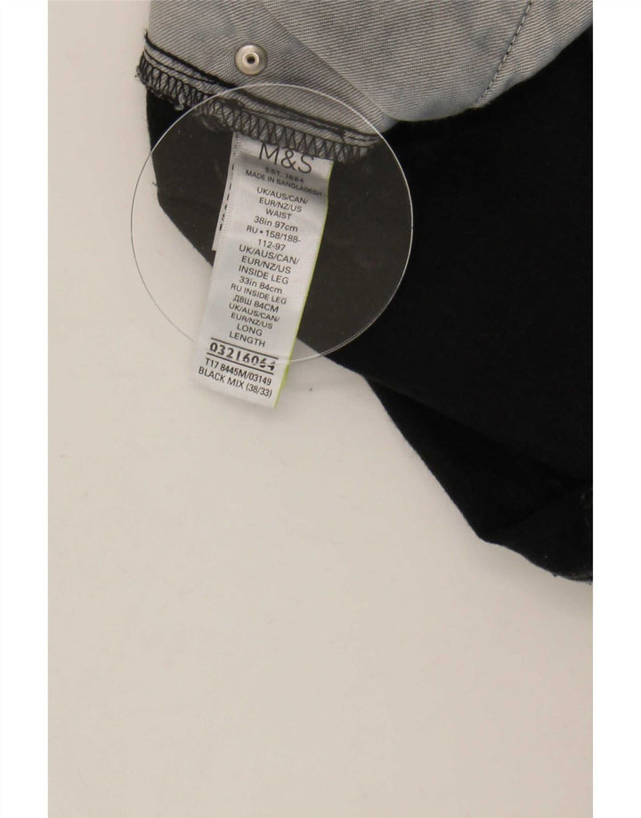 Marks & Spencer Mens Tapered Jeans W38 L33 Black Cotton