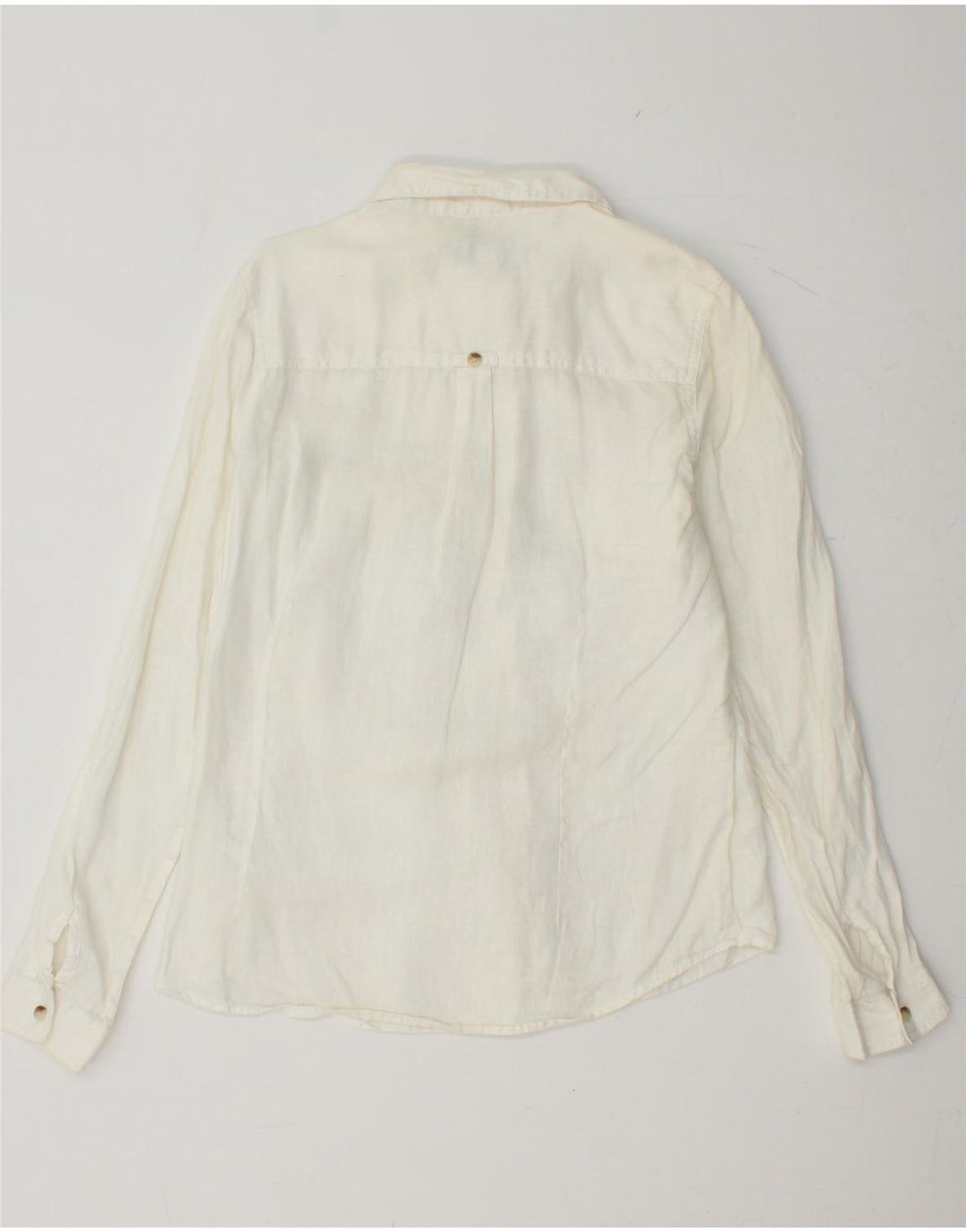 FAT FACE Womens Shirt UK 14 Medium Off White Linen