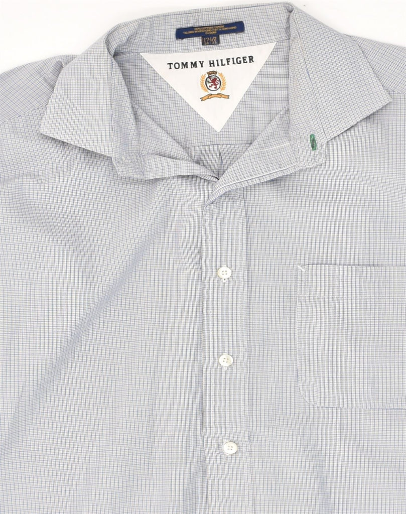 TOMMY HILFIGER Mens Shirt Size 17 1/2  XL Grey Gingham Cotton | Vintage Tommy Hilfiger | Thrift | Second-Hand Tommy Hilfiger | Used Clothing | Messina Hembry 