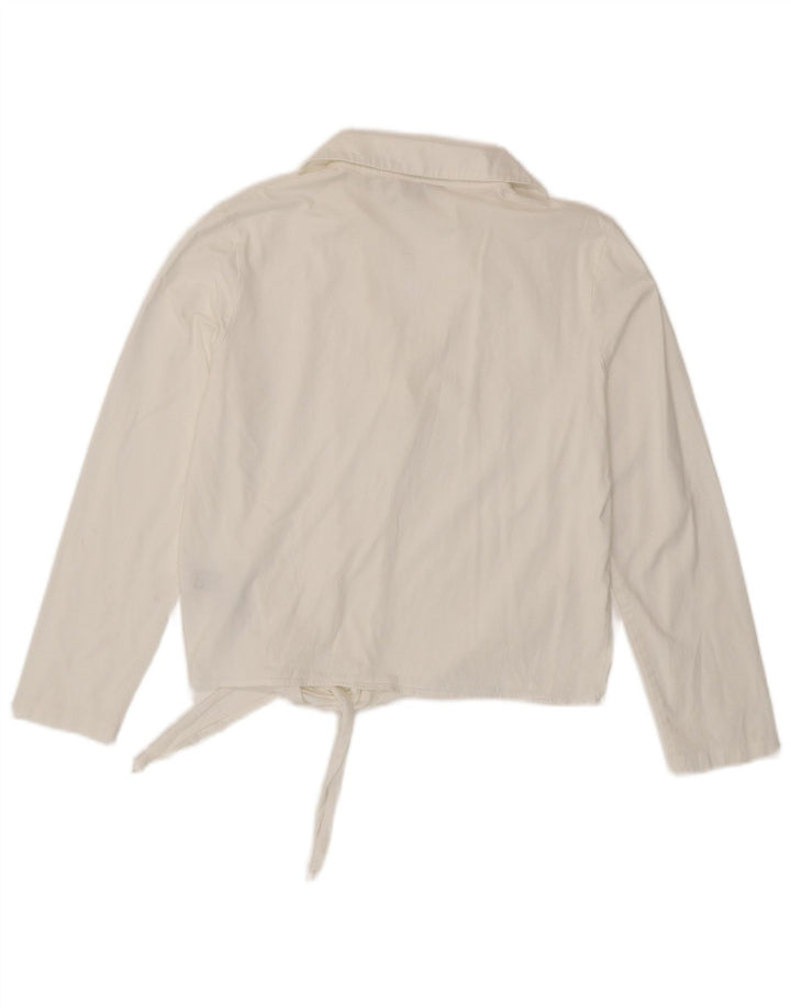 MASSIMO DUTTI Womens Pullover Shirt Blouse UK 6 XS White Cotton