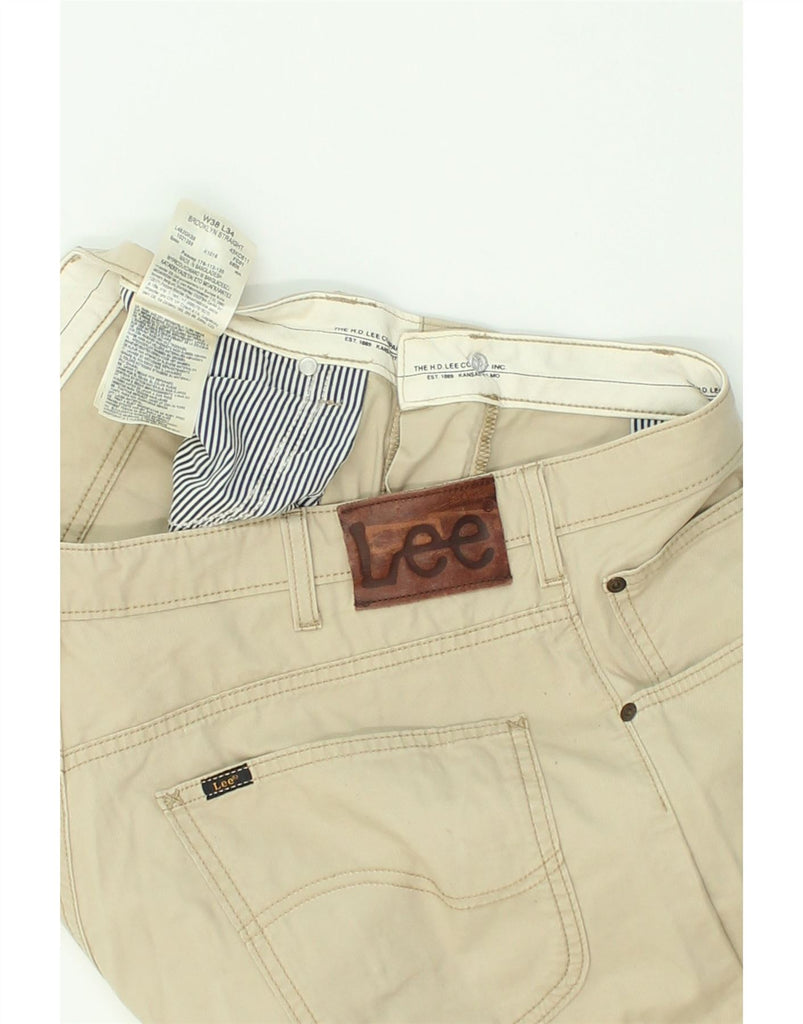 LEE Mens Brooklyn Slim Casual Trousers W38 L34 Beige Cotton | Vintage Lee | Thrift | Second-Hand Lee | Used Clothing | Messina Hembry 