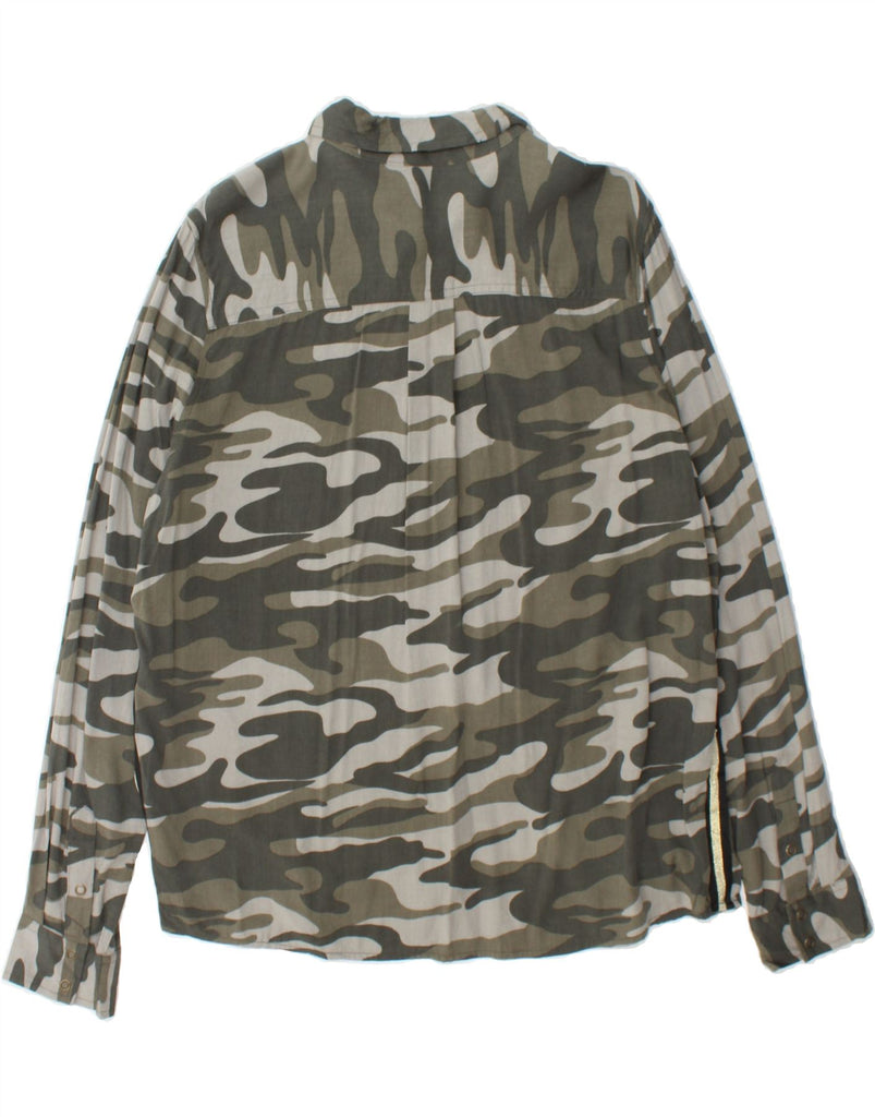 WRANGLER Womens Shirt UK 14 Medium Green Camouflage Rayon Vintage Wrangler and Second-Hand Wrangler from Messina Hembry 