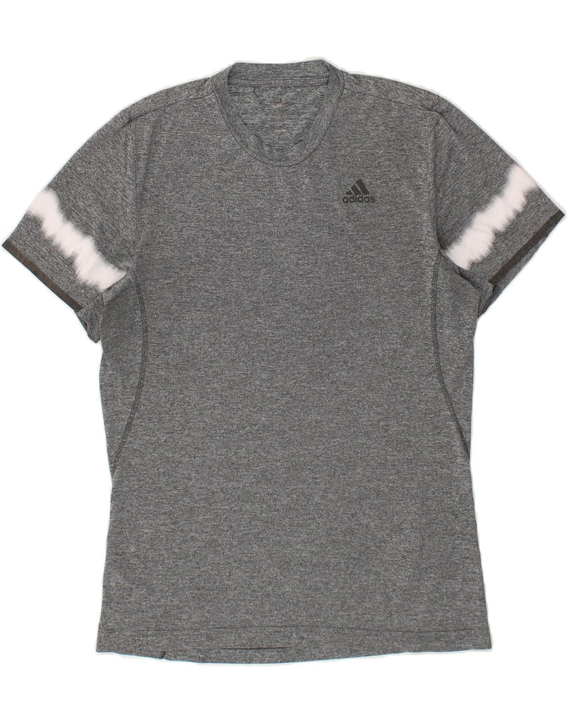 ADIDAS Mens Climalite T-Shirt Top Medium Grey Colourblock Polyester | Vintage Adidas | Thrift | Second-Hand Adidas | Used Clothing | Messina Hembry 