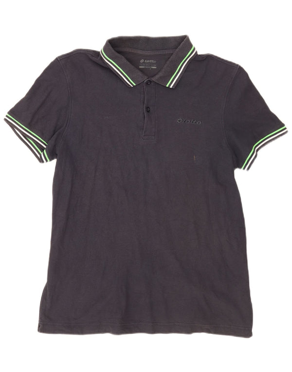Lotto Mens Polo Shirt Medium Navy Blue Cotton