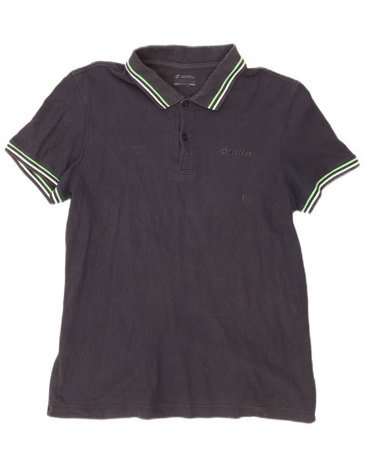 Lotto Mens Polo Shirt Medium Navy Blue Cotton