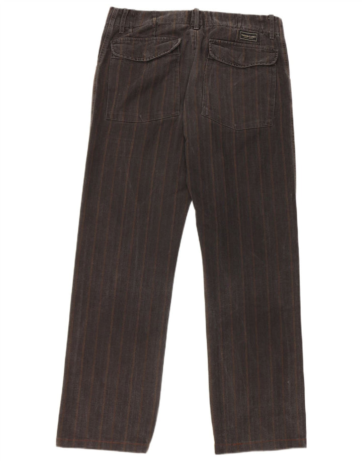 Marlboro Classics Mens Straight Casual Trousers W32 L30 Grey Herringbone