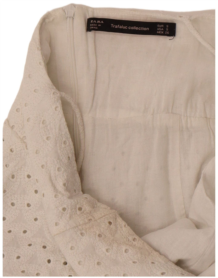 Zara Womens Playsuit UK 10 Small  White