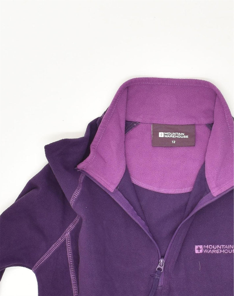 MOUNTAIN WAREHOUSE Womens Zip Neck Fleece Jumper UK 12 Medium Purple | Vintage Mountain Warehouse | Thrift | Second-Hand Mountain Warehouse | Used Clothing | Messina Hembry 