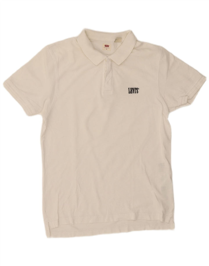 Levi's Mens Polo Shirt Medium White Cotton