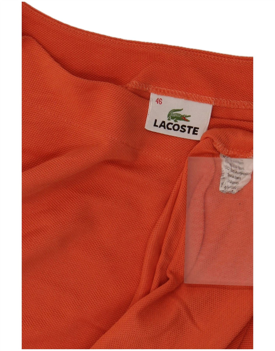 Lacoste Womens T-Shirt Top Size 46 XL Orange Cotton