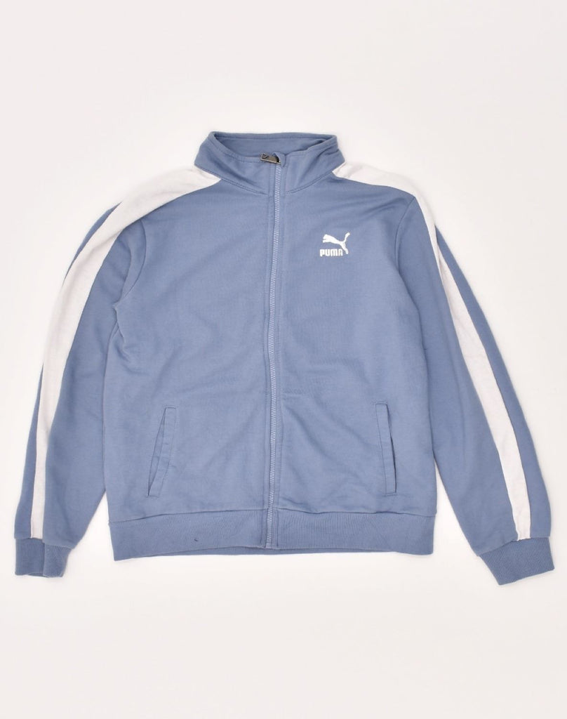 PUMA Boys Tracksuit Top Jacket 14-15 Years Large Blue Cotton | Vintage Puma | Thrift | Second-Hand Puma | Used Clothing | Messina Hembry 