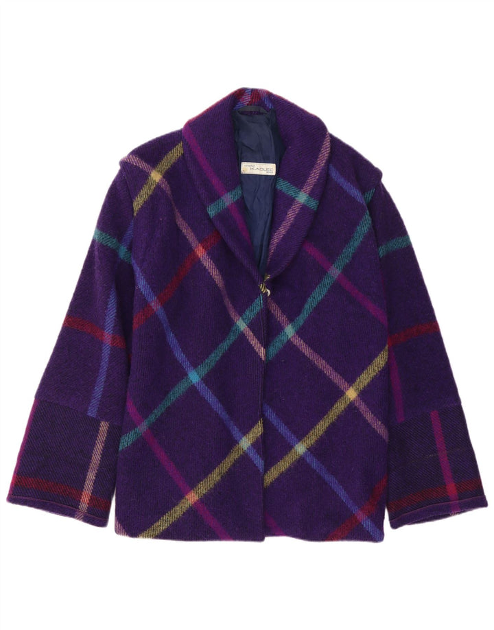 Kadlec Womens Overcoat UK 16 Large Purple Check