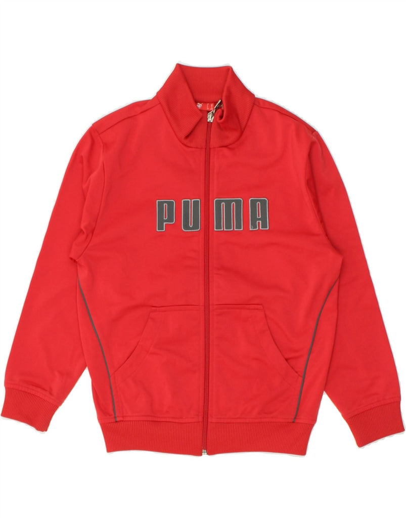 PUMA Boys Graphic Tracksuit Top Jacket 7-8 Years Small Red Polyester | Vintage Puma | Thrift | Second-Hand Puma | Used Clothing | Messina Hembry 