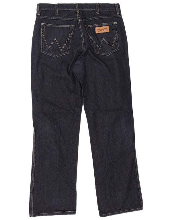 Wrangler Mens Texas Straight Jeans W34 L31 Navy Blue Cotton