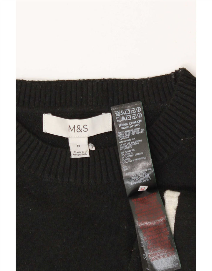 Marks & Spencer Womens Vest Tank Top UK 14 Medium Black Polyester