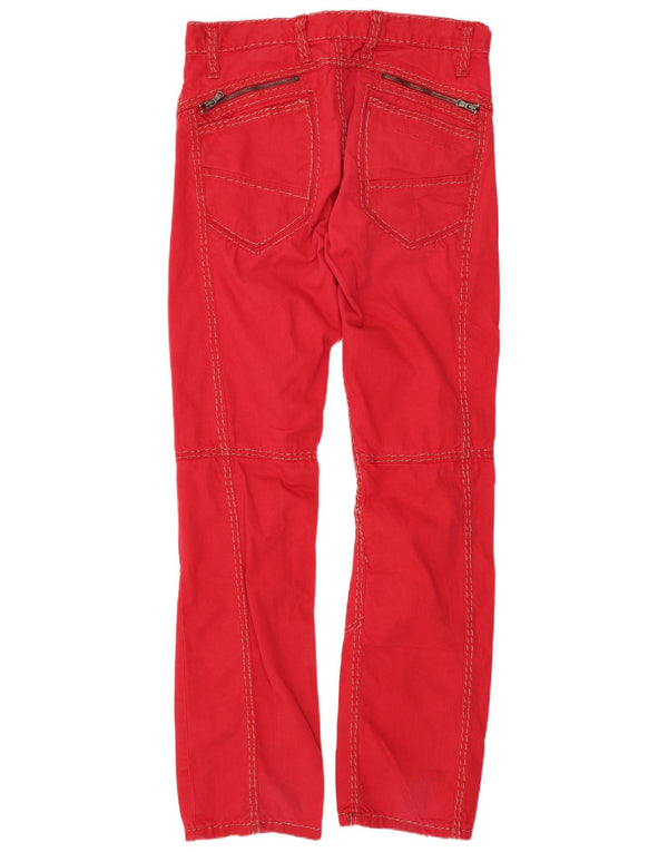 Cipo And Baxx Womens Straight Casual Trousers W30 L32 Red Cotton