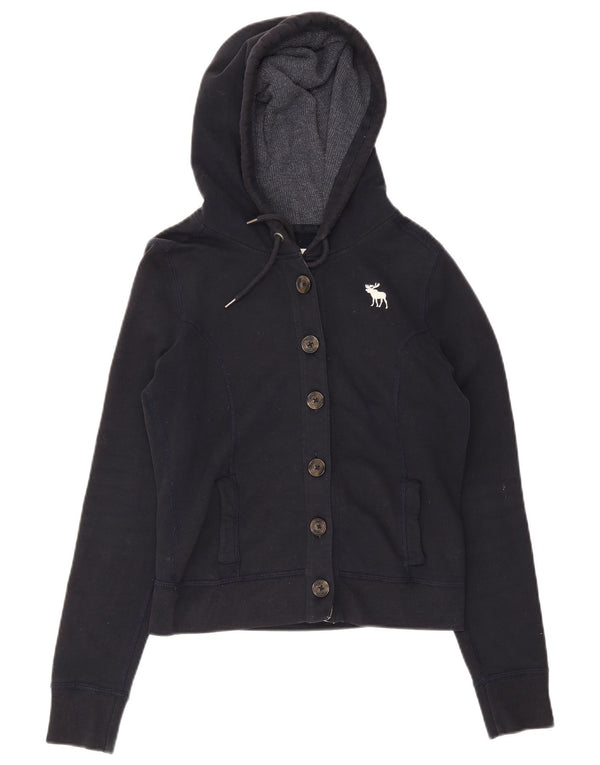 Abercrombie & Fitch Womens Tracksuit Top Jacket UK 14 Medium Navy Blue