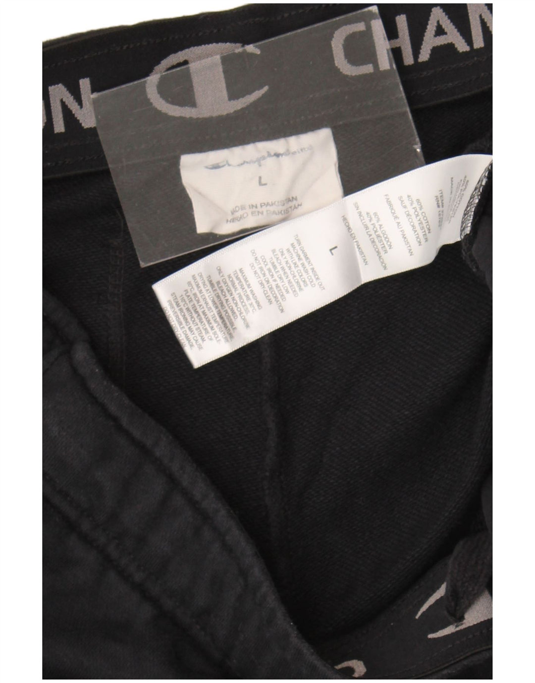 Champion Mens Sport Shorts Large Black Cotton