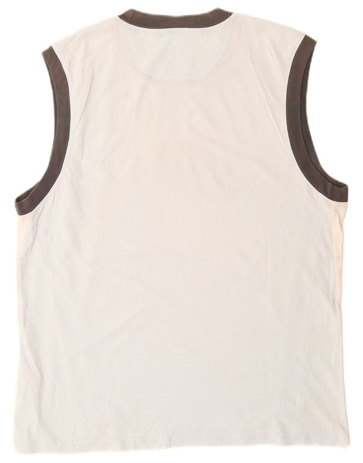 Nike Mens Graphic Vest Top UK 42/44 Large Blue Colourblock Cotton