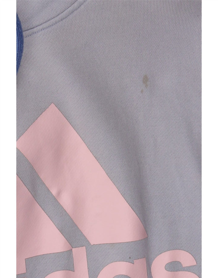 ADIDAS Womens Oversized Hoodie Jumper UK 12/14 Medium Blue Colourblock