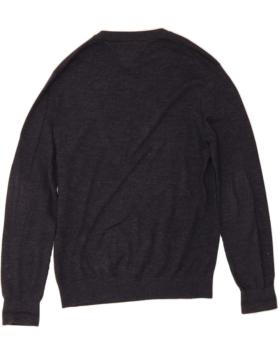 TOMMY HILFIGER Mens V-Neck Jumper Sweater Small Grey Cotton Vintage Tommy Hilfiger and Second-Hand Tommy Hilfiger from Messina Hembry 