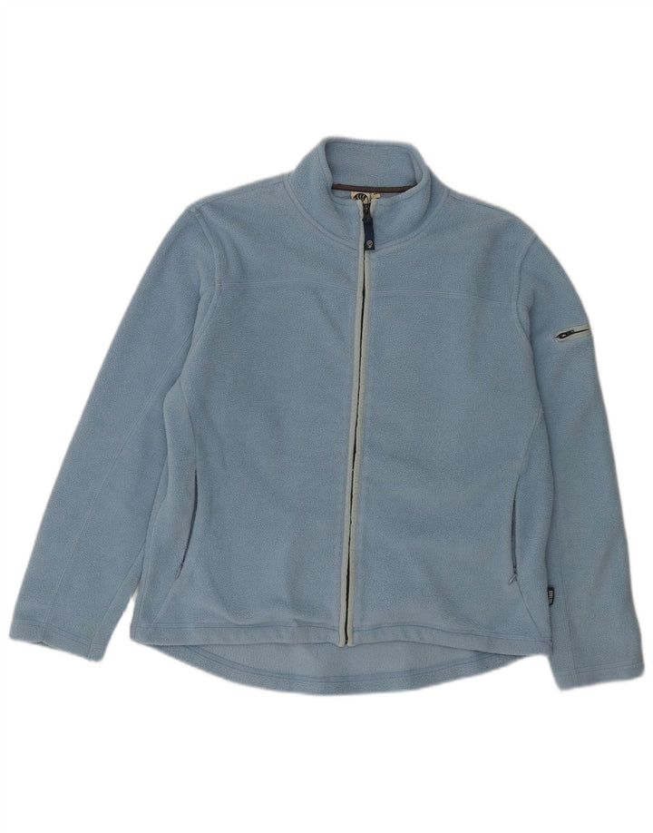 Fat Face Womens Fleece Jacket UK 14 Large Blue Polyester