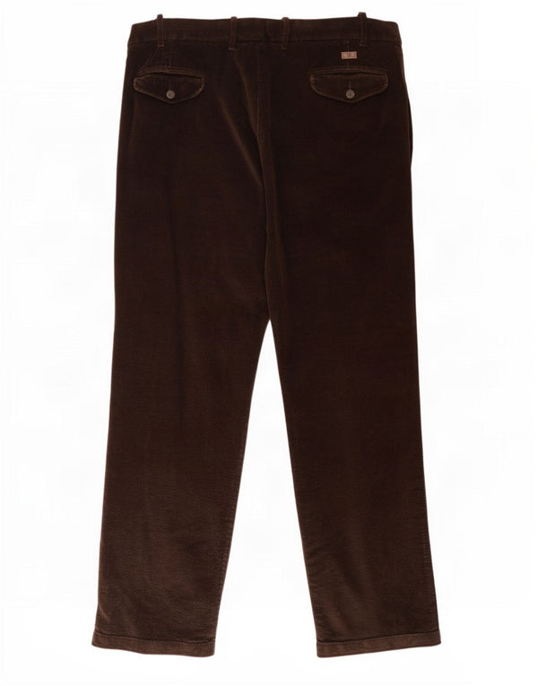 Marks & Spencer Mens Blue Harbour Straight Corduroy Trousers W40 L31 Brown
