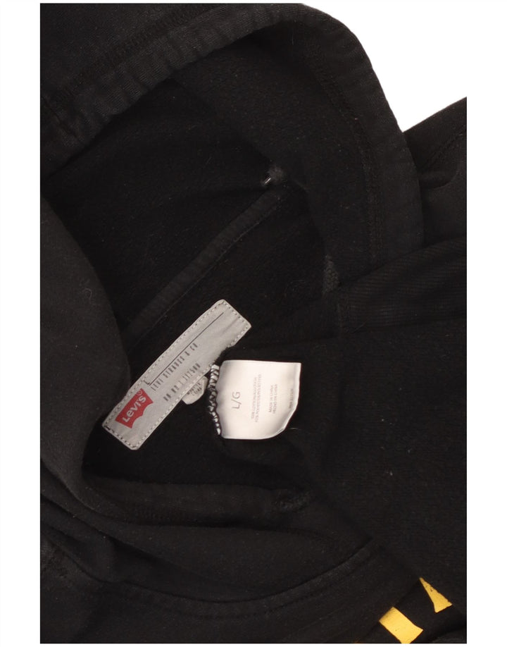 Levi's Mens Graphic Hoodie Jumper Large Black Cotton