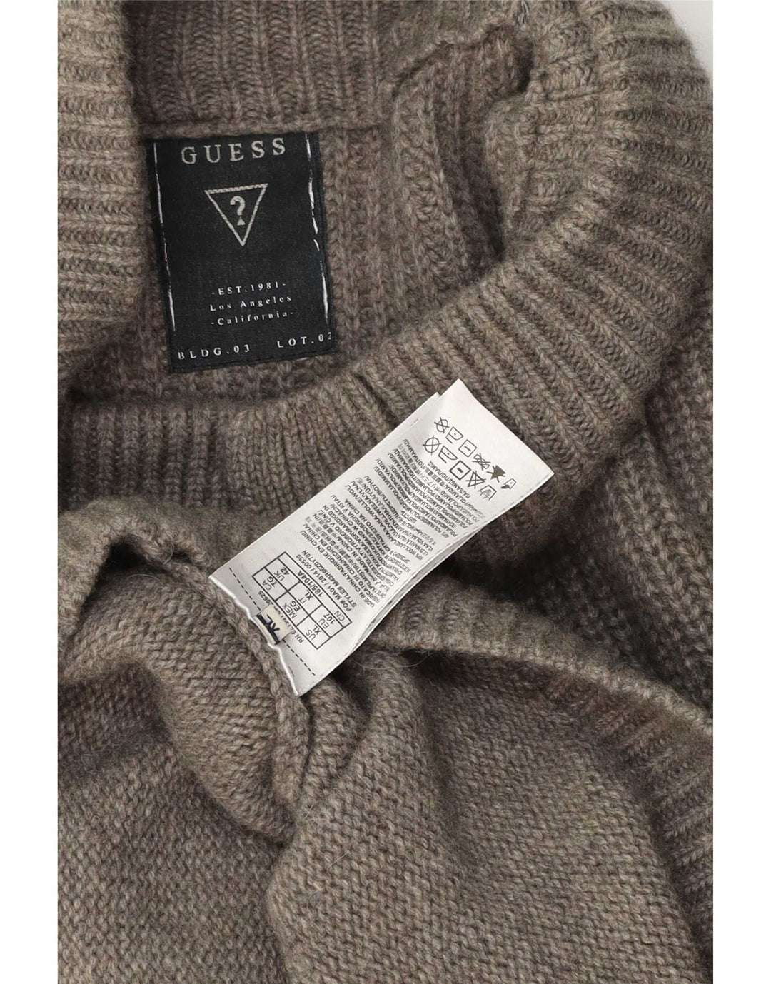Guess Mens Cardigan Sweater XL Grey Wool