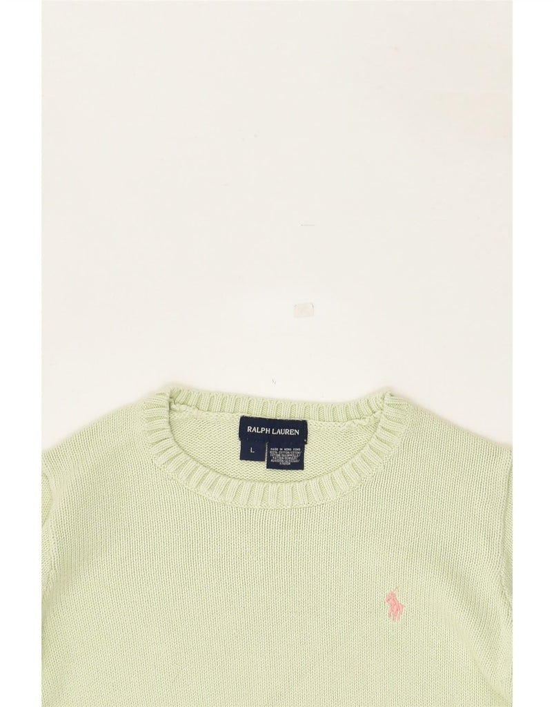 POLO RALPH LAUREN Girls Crew Neck Jumper Sweater 7-8 Years Large Green | Vintage Polo Ralph Lauren | Thrift | Second-Hand Polo Ralph Lauren | Used Clothing | Messina Hembry 