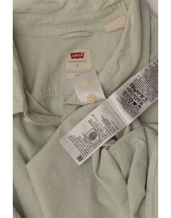 Levi's Mens Shirt Large Green Cotton
