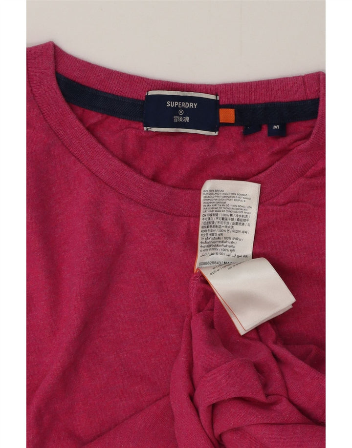 Superdry Mens T-Shirt Top Medium Pink Cotton