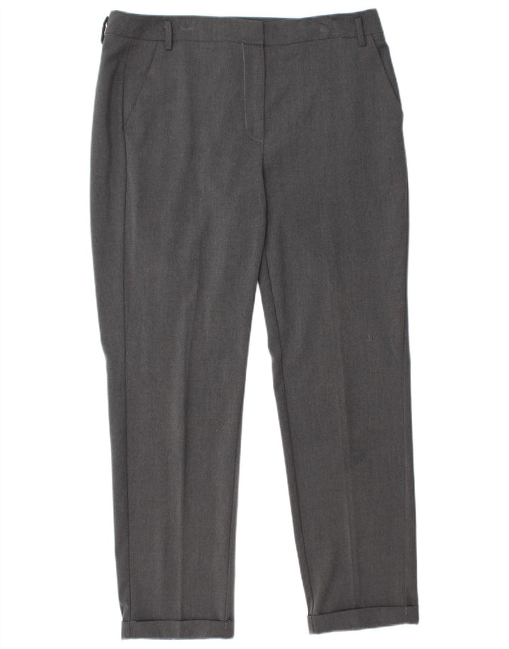 MARELLA Womens Straight Suit Trousers UK 14 Large W32 L28 Grey Polyester