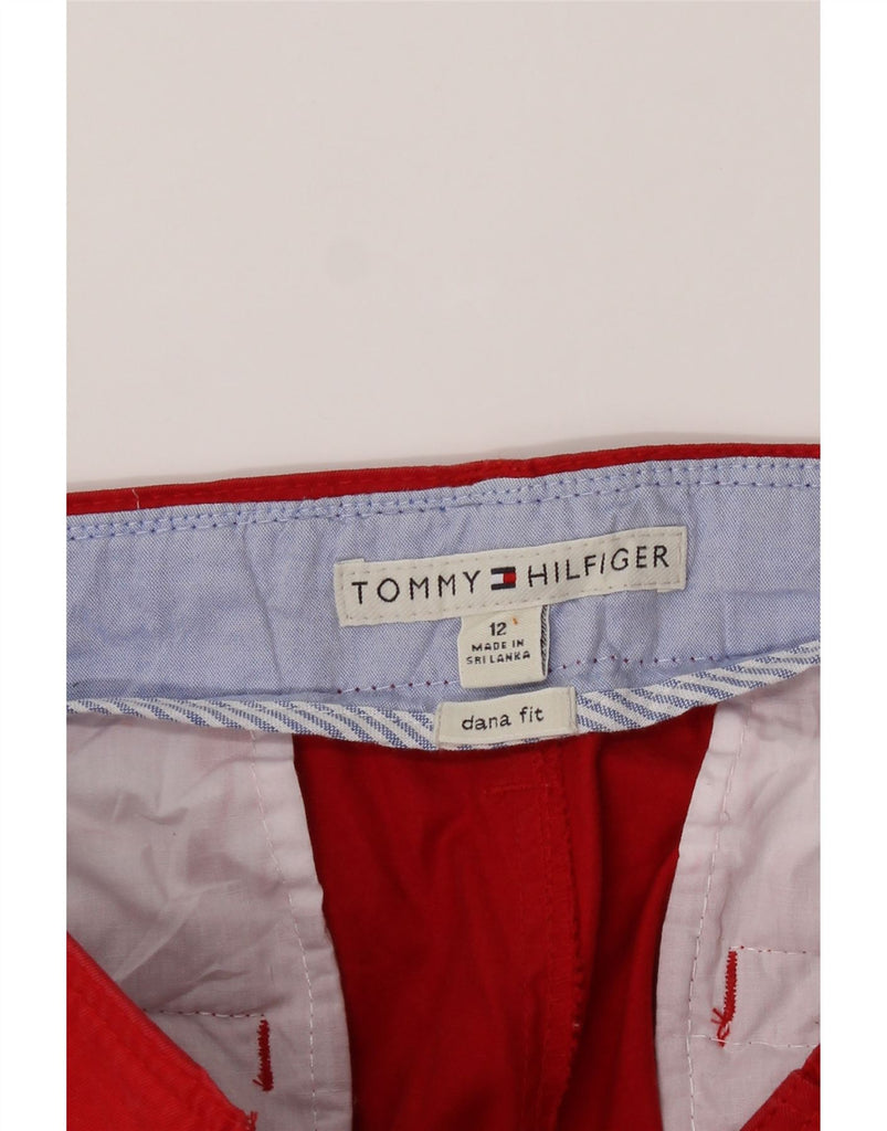 TOMMY HILFIGER Womens Straight Cropped Trousers US 12 Large W34 L24 Red Vintage Tommy Hilfiger and Second-Hand Tommy Hilfiger from Messina Hembry 