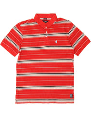 FILA Mens Classic Fit Polo Shirt Large Red Striped Cotton