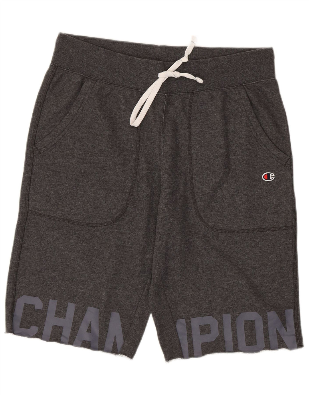 CHAMPION Mens Graphic Sport Shorts Medium  Grey Cotton