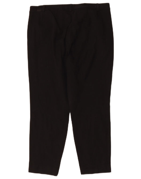 Marks & Spencer Womens Crop Suit Trousers UK 14 Large W32 L24 Black
