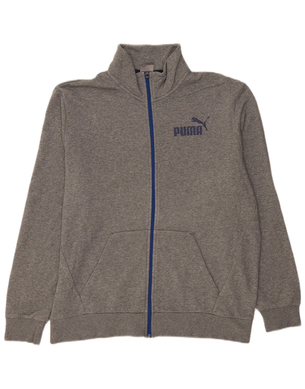 Puma Mens Graphic Tracksuit Top Jacket XL Grey Cotton