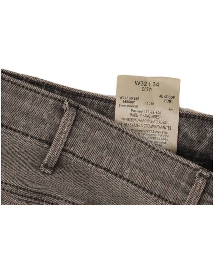 Wrangler Womens Drew Straight Jeans W32 L34 Grey Cotton