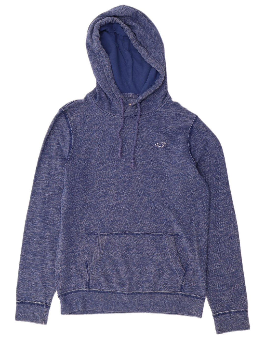 HOLLISTER Mens Hoodie Jumper Small Blue Flecked Cotton