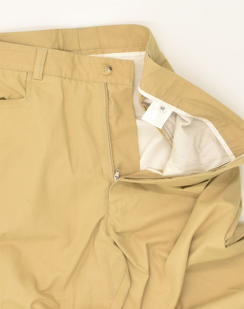 SLAM Mens Straight Casual Trousers IT 50 Large W34 L31 Beige Cotton | Vintage Slam | Thrift | Second-Hand Slam | Used Clothing | Messina Hembry 