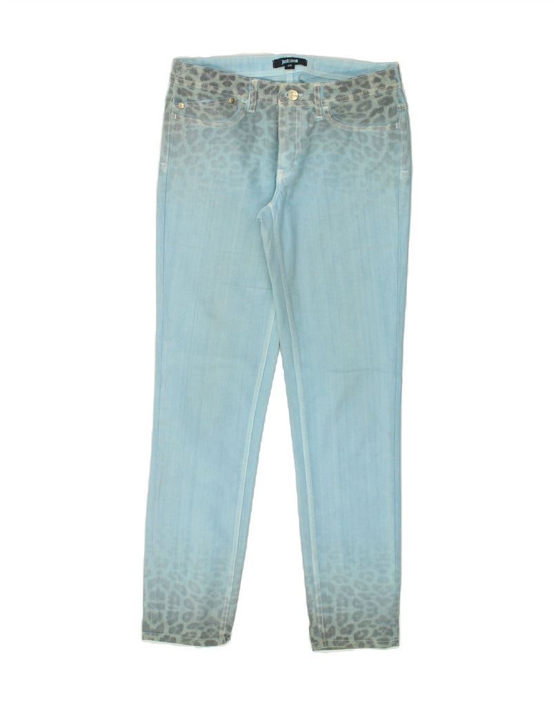 JUST CAVALLI Womens Slim Jeans W28 L30  Blue Animal Print Cotton | Vintage Just Cavalli | Thrift | Second-Hand Just Cavalli | Used Clothing | Messina Hembry 