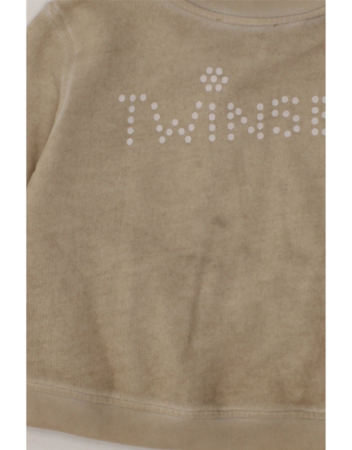 SIMONA BARBIERI Girls Twin-Set Tracksuit Top Jacket 7-8 Years Beige Vintage Simona Barbieri and Second-Hand Simona Barbieri from Messina Hembry 