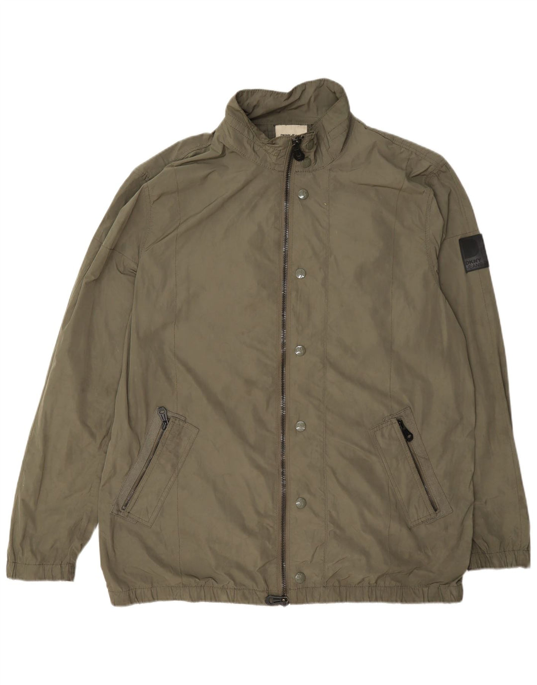 Dkny Mens Bomber Jacket UK 44 2XL Khaki