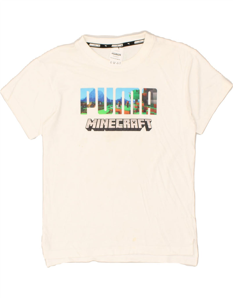 PUMA Boys Graphic T-Shirt Top 9-10 Years Off White | Vintage Puma | Thrift | Second-Hand Puma | Used Clothing | Messina Hembry 