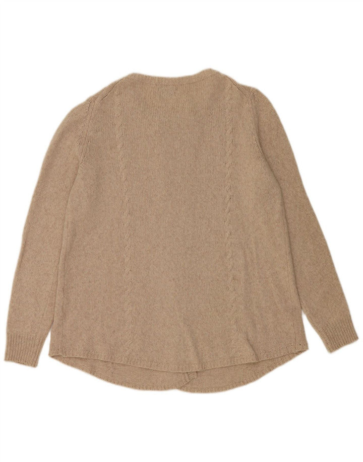 Massimo Dutti Womens Oversized Cardigan Sweater UK 10 Small Beige