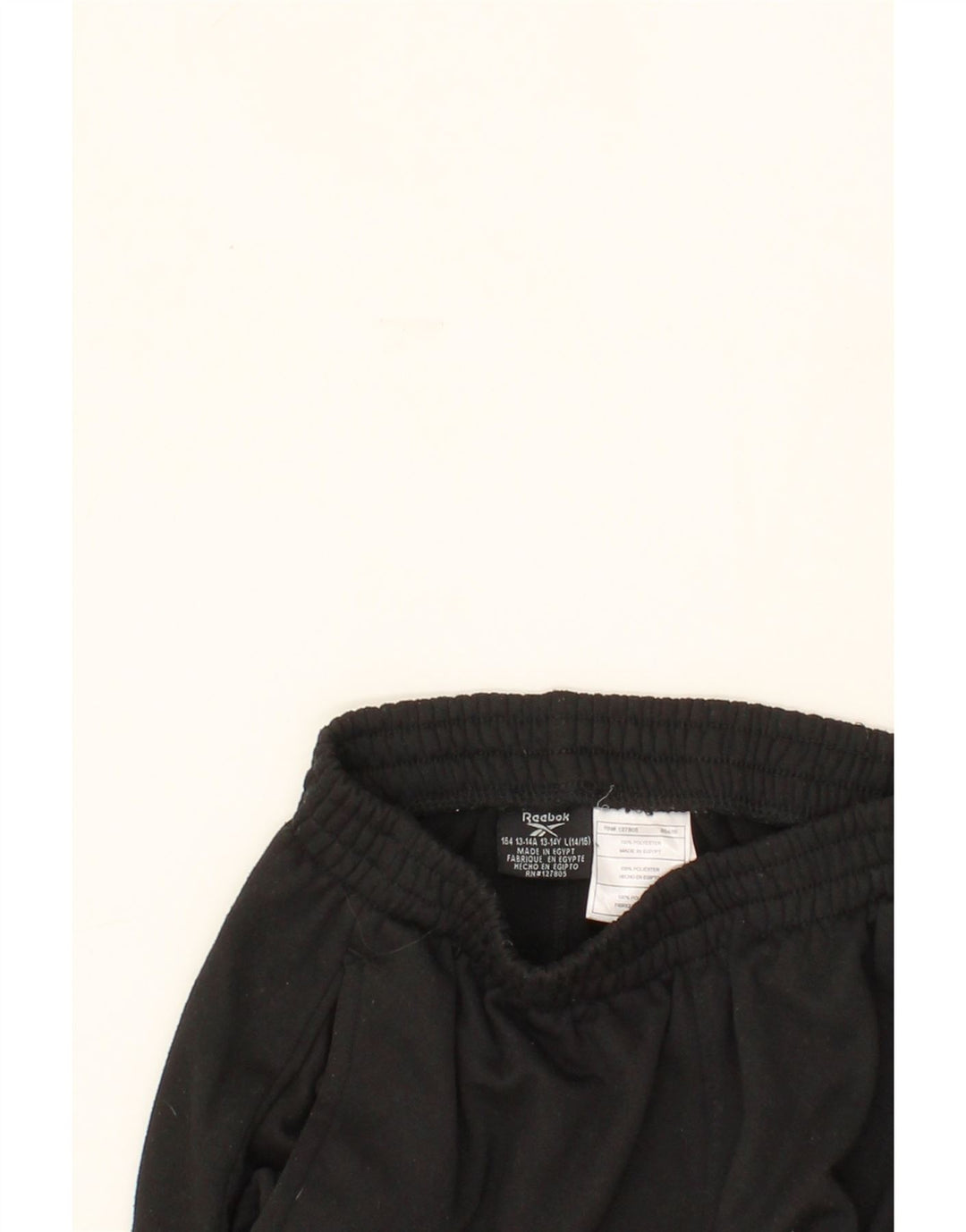 REEBOK Boys Tracksuit Trousers Joggers 13-14 Years Large Black Polyester Vintage Reebok and Second-Hand Reebok from Messina Hembry 